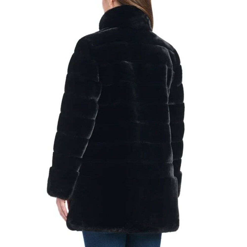 Jones New York Black Faux Fur Coat - Picture 3 of 6
